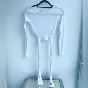 Alo XS tie waist crop top